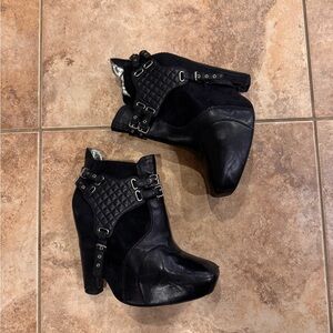Sam Edelman Black Quilted Ankle Boots